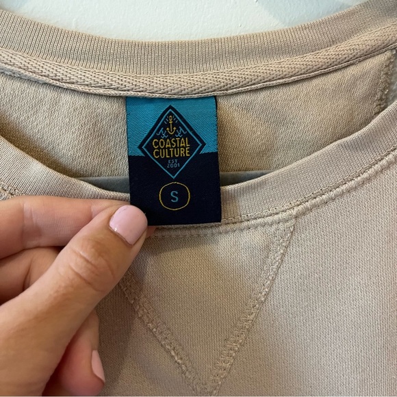 Coastal Culture Prince Edward Island Sweatshirt Small Beige PEI Crew Pullover - Picture 3 of 10